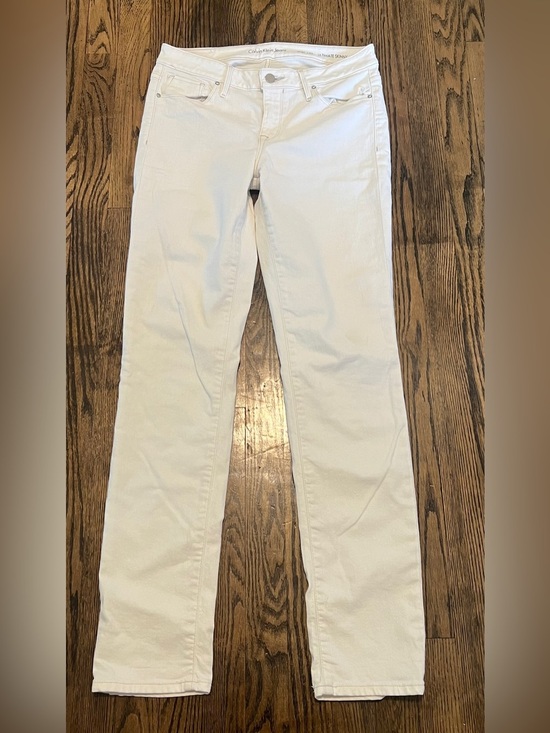 Calvin Klein Jeans Denim - Calvin Klein Jeans Women's White Straight-Leg Jeans